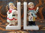 Mooi stel oude boekensteunen uit Engeland met meisjes., Ophalen of Verzenden