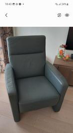 Mooie leren fauteuil in donkergrijs leer, i.z.g.st, Ophalen, Zo goed als nieuw, 50 tot 75 cm, Leer