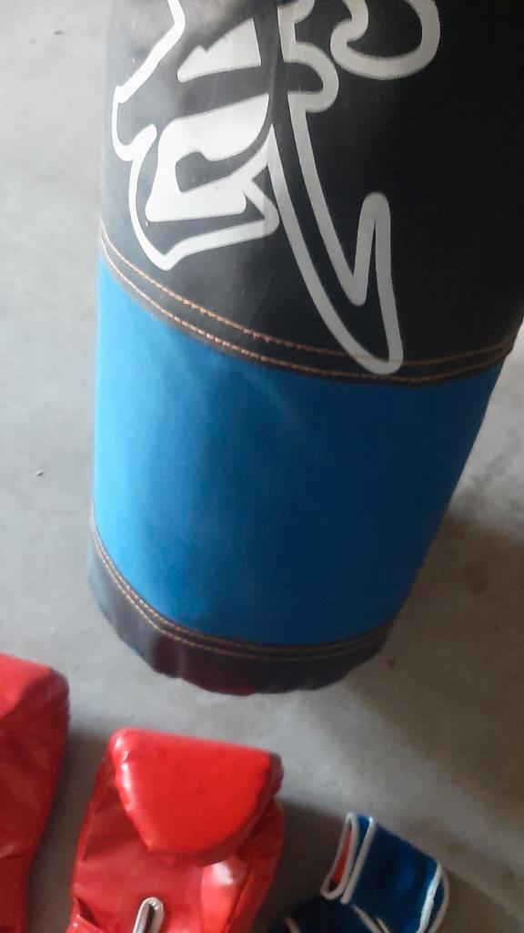 Bokszak met handschoenen, Sport en Fitness, Boksen, Zo goed als nieuw, Bokszak, Ophalen