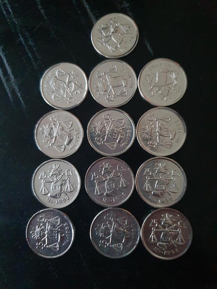 25 centavos 
1950 - 1953 - Mexico - Zilver 0.300, Postzegels en Munten, Munten | Amerika, Setje, Midden-Amerika, Zilver, Ophalen of Verzenden