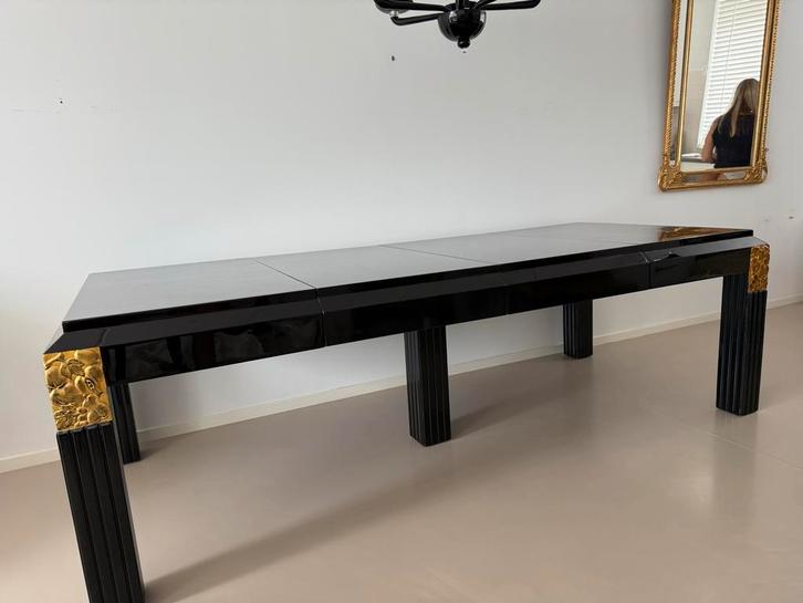 Art Deco Uitschuifbare Eettafel, Huis en Inrichting, Tafels | Eettafels, Gebruikt, 100 tot 150 cm, 200 cm of meer, Vijf personen of meer