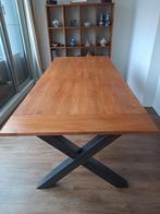 Teak houten eettafel 240x100 cm met metalen poten, Ophalen
