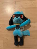 Sanei pokemon lucario knuffel blauwe hond zgan, Ophalen of Verzenden, Zo goed als nieuw