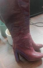 Bordeaux rode hoge laarzen met hakken maat 41, Kleding | Dames, Schoenen, Ophalen, Zo goed als nieuw, Rood, Hoge laarzen