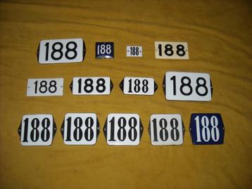 oud emaille huisnummer 188 ook 189 190 191 192 193 194 195 7 beschikbaar voor biedingen