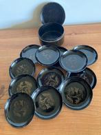 Vintage Japans lakwerk doosje met 12 serveerschaaltjes, Ophalen of Verzenden