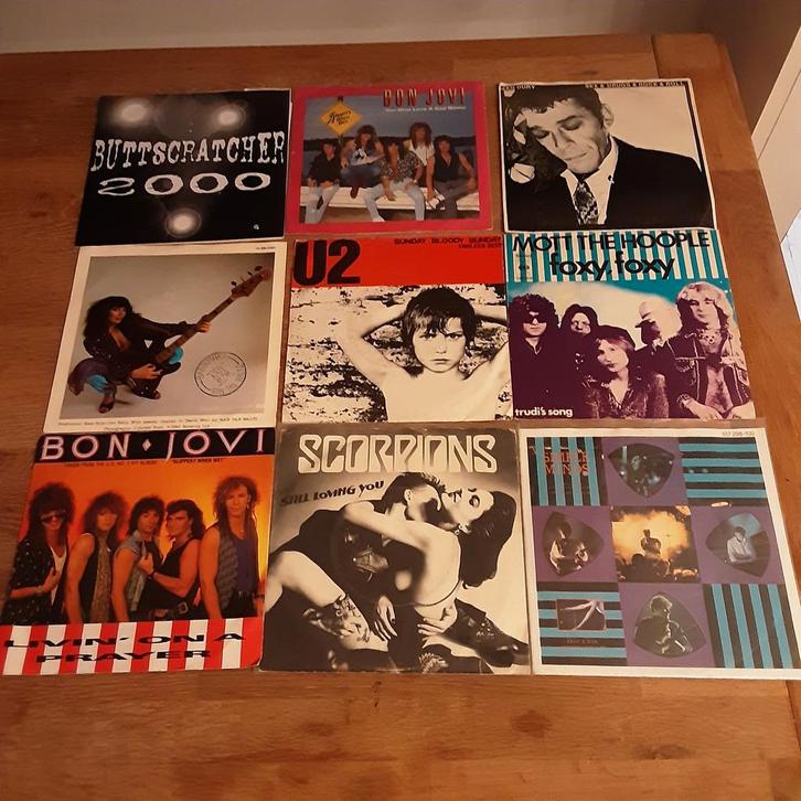 Partij top rock singles, Cd's en Dvd's, Vinyl Singles, Gebruikt, Rock en Metal, Ophalen of Verzenden