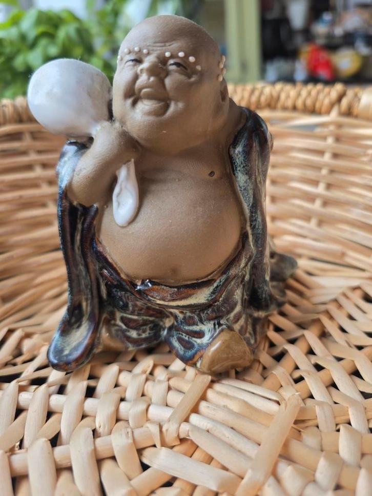 Lachende Boeddha Shiwan Mudman Keramiek, Verzamelen, Beelden en Beeldjes, Zo goed als nieuw, Fantasy, Ophalen