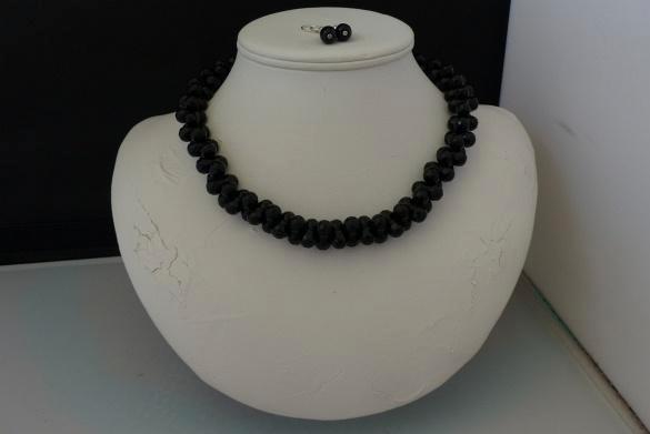 ONYX ketting/oorhanger-set, Sieraden, Tassen en Uiterlijk, Kettingen, Nieuw, Zilver, Zwart, Met edelsteen, Verzenden
