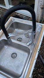 Spoelbak met kraan, Gebruikt, Grijs, Minder dan 100 cm, 25 tot 50 cm