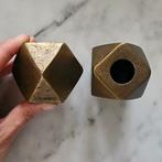 Pols potten hexagon brass kandelaar kaarsenhouder brons goud, Ophalen of Verzenden, Zo goed als nieuw, Overige materialen
