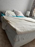 Bed boxspring, Tweepersoonsbed, Gebruikt, Wit, Tweepersoons