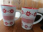 Becky's kerst mokken rood wit, Ophalen of Verzenden, Zo goed als nieuw, Overige stijlen, Kop(pen) en/of Schotel(s)