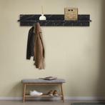 Kapstok MDF Zwart en Marmer - 7x2 Haken - 106 cm - 28A, Wandkapstok, Ophalen of Verzenden, Zo goed als nieuw, Minder dan 100 cm