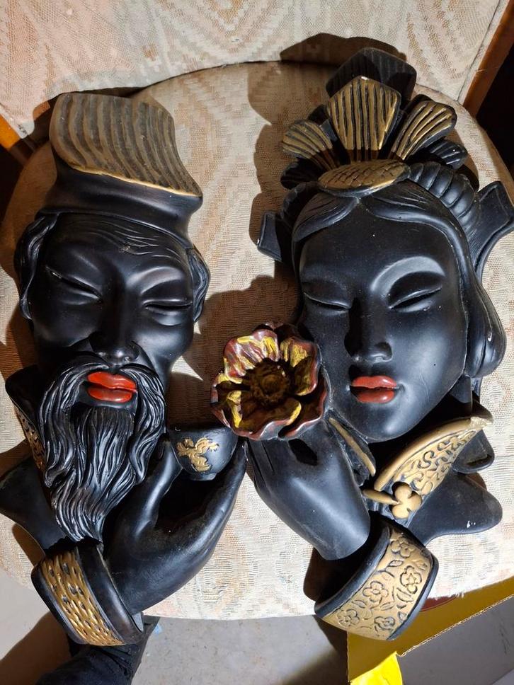 Decoratieve Japanse Wandmaskers, Huis en Inrichting, Woonaccessoires | Wanddecoraties, Gebruikt, Ophalen