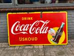 Vintage Coca-Cola emaille Reclamebord - IJskoud!, Verzamelen, Ophalen, Reclamebord, Gebruikt, .