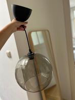 Hanglamp bol zwart rookglas, Huis en Inrichting, Lampen | Hanglampen, Ophalen, Zo goed als nieuw, Glas, Minder dan 50 cm