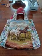 Tas met borduurwerk Paarden/Gobelin/ribstof,2 kanten te drag, Ophalen of Verzenden, Nieuw, Overige kleuren, Overige typen
