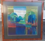 Prachtige kunstschilderij uit galerie met lijst, spotprijs, Ophalen, Zo goed als nieuw, Schilderij, Minder dan 50 cm