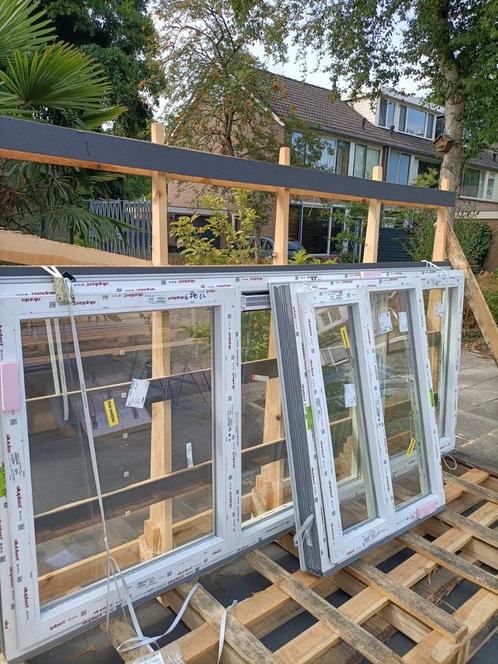 HR ++ beglazing met kunstof kozijnen., Doe-het-zelf en Verbouw, Glas en Ramen, Nieuw, Gevelraam of Ruit, 120 tot 160 cm, 160 cm of meer