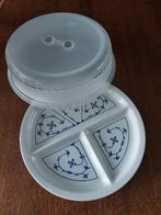 saksisch blauw 3 vaks magnetron bord met deksel, Overige typen, Ophalen of Verzenden, Zo goed als nieuw, Overige stijlen