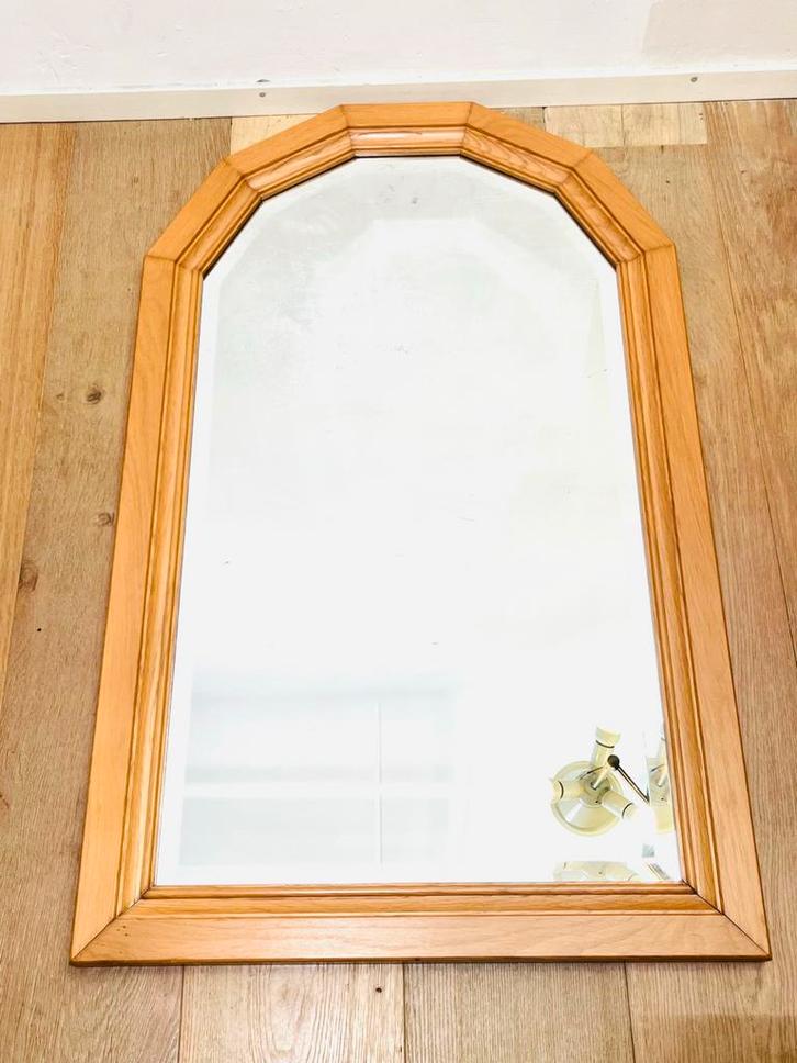 Houten Spiegel met Afgeschuinde Randen, Antiek en Kunst, Antiek | Spiegels, 50 tot 100 cm, 100 tot 150 cm, Overige vormen, Ophalen of Verzenden