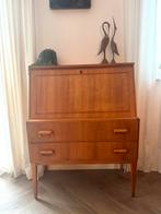 Vintage midcentury secretaire / bar kast met van Gogh print, Huis en Inrichting, Ophalen, Gebruikt, 50 tot 100 cm, Vintage, retro, midcentury, deens, scandinavisch