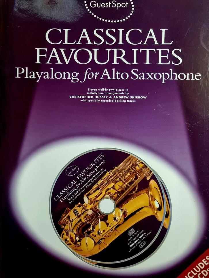 Guest Spot: Klassieke Favorieten - Altsax + 2 CD's, Muziek en Instrumenten, Bladmuziek, Zo goed als nieuw, Thema, Populair, Saxofoon