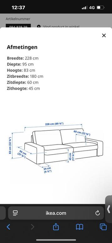 Kivik 3 zits ikea - afbeelding 3