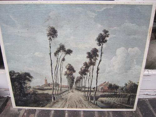 Middelharnis Mooie opgeplakte prent van Meindert Hobbema, Verzamelen, Foto's en Prenten, Gebruikt, Overige onderwerpen, Voor 1940