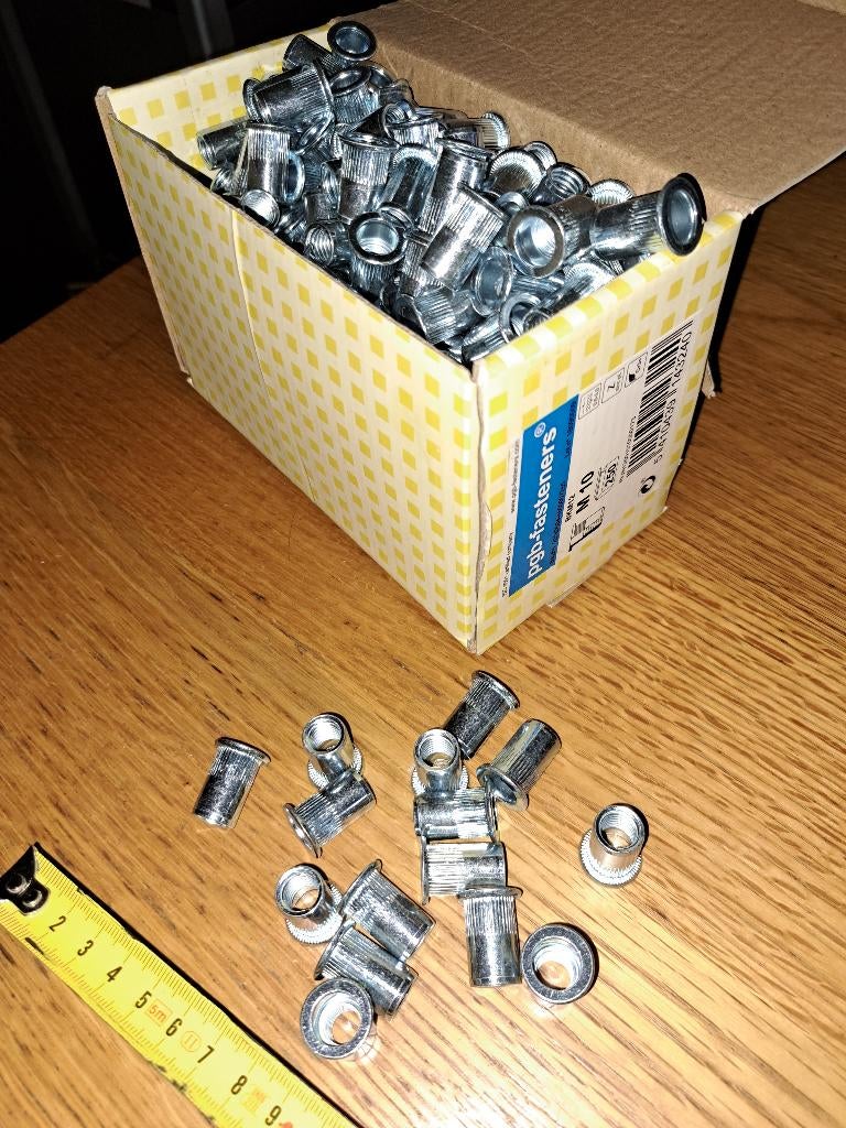 blindklinkmoer M10, Ophalen, Nieuw, Minder dan 50 mm, Bouten of Moeren