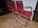 2 tecta stoelen Sledestoelen buizenframe zie foto's, Huis en Inrichting, Twee, Ophalen of Verzenden, Zo goed als nieuw, Rood