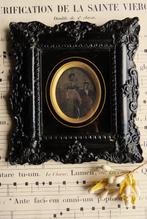 Antieke foto op metalen plaatje in originele lijst uit 1858, Ophalen of Verzenden