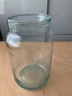 Grote hoge vaas van glas., Overige kleuren, Ophalen of Verzenden, Minder dan 50 cm, Glas