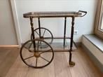 Vintage messing bar cart / antieke trolley / drankkar, Antiek en Kunst, Ophalen