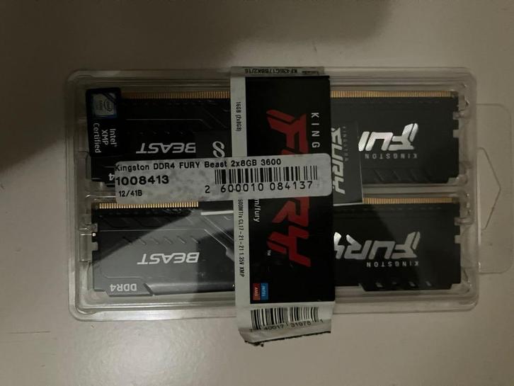 Kingston DDR4 FURY Beast 2x8GB 3600mhz - VERKOCHT, Computers en Software, RAM geheugen, Zo goed als nieuw, Desktop, 16 GB, DDR4