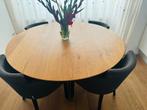 Eikenhout ronde eettafel -150cm, Ophalen, Zo goed als nieuw, Vijf personen of meer, 100 tot 150 cm