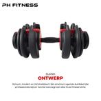 PH Fitness Premium Verstelbare Dumbbell Set 24 kg – 15-in-1, Ophalen, PH Fitness, Nieuw, Info@phfitness.nl