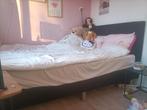 Boxspring 140x200 met Matras, Ophalen, Gebruikt, Zwart, Tweepersoons