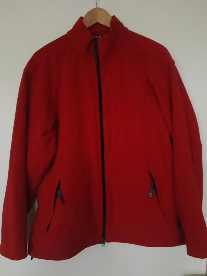 Tenson rode fleece jas vest 3 zakken met rits, maat 42-44, Kleding | Dames, Jassen | Winter, Gedragen, Maat 42/44 (L), Rood, Ophalen of Verzenden