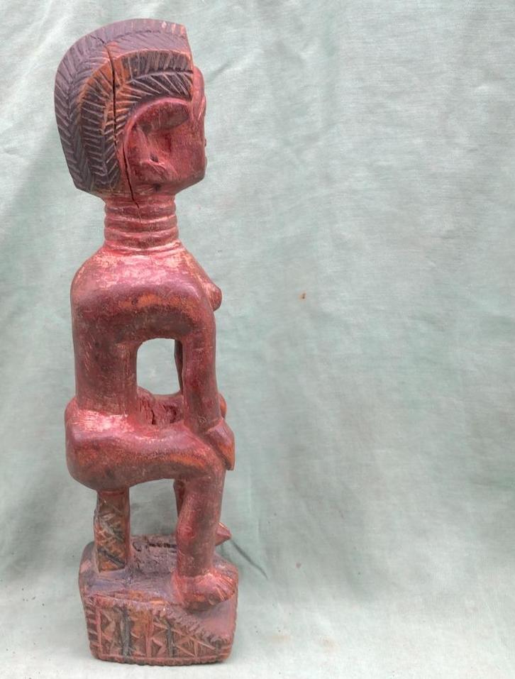 Afrikaans beeldje Baule vrouwtje, Antiek en Kunst, Kunst | Niet-Westerse kunst, Ophalen of Verzenden