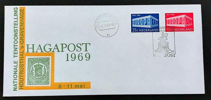 Nederland 1969 – HAGAPOST FDC – Europa 25c & 45c, Postzegels en Munten, Postzegels | Eerstedagenveloppen, Onbeschreven, Nederland