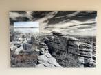 Zwart wit foto El Torcal Spanje op acrylglas 120 x 80 cm, Ophalen, Zo goed als nieuw, 100 tot 125 cm, Foto of Poster