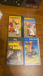 Videobanden popeye, daffy duck, knabbel en babbel, Tekenfilm, Alle leeftijden, Ophalen of Verzenden, Zo goed als nieuw
