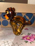 Casablanca Vetro Glassculptuur Cognackleurig Glazen Aapje, Antiek en Kunst, Kunst | Designobjecten, Ophalen of Verzenden