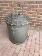 Zinken vuilnisemmer, vuilnisbak, Antiek en Kunst, Ophalen