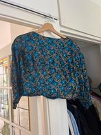 Vintage Cropped Top met Rits, Ophalen of Verzenden, Gedragen, Maat 38/40 (M), Blauw