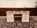 Klassiek Engels Wit Chesterfield Bureau Partnerdesk, Antiek en Kunst, Ophalen