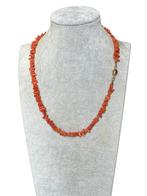 Antieke Zeeuwse Koraal Ketting 14kt Goud, Sieraden, Tassen en Uiterlijk, Kettingen, Gebruikt, Verzenden, Steen of Mineraal, Met edelsteen