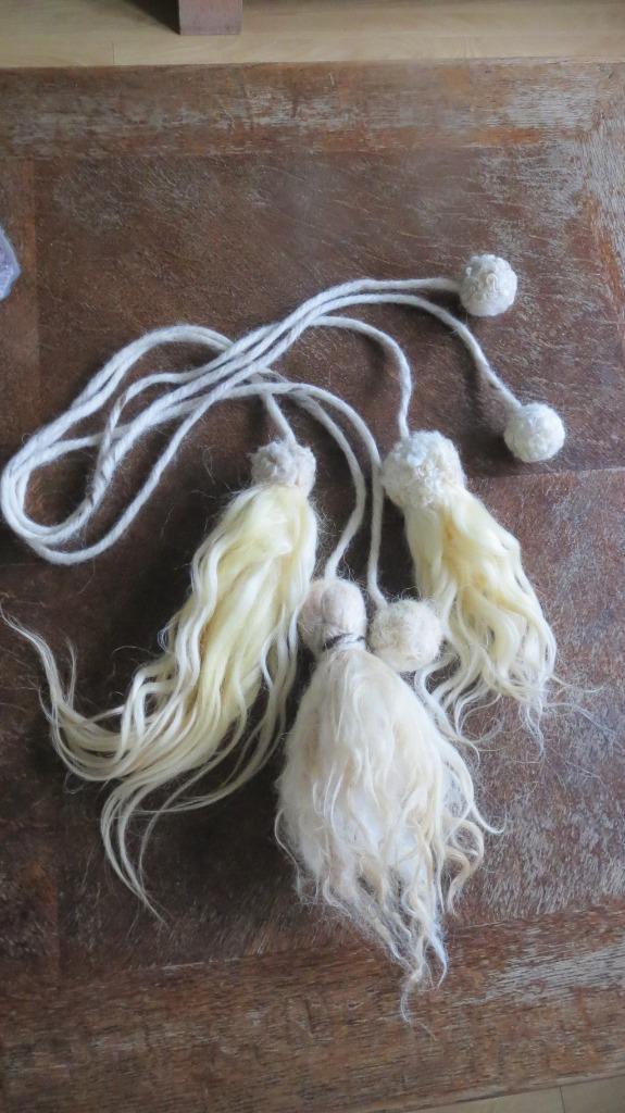 DECORATOEF set 3 deur hangers, wol, toef bol, naaldvilt, Huis en Inrichting, Woonaccessoires | Wanddecoraties, Nieuw, Verzenden